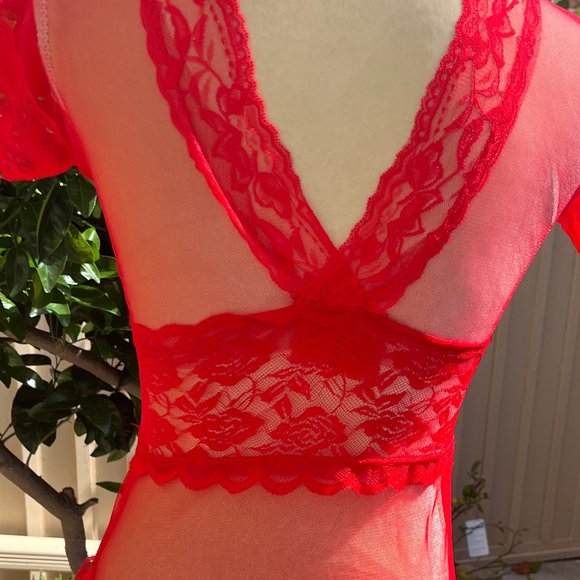 Sheer midi/maxi negligee/dress/cover up - Picture 7 of 10